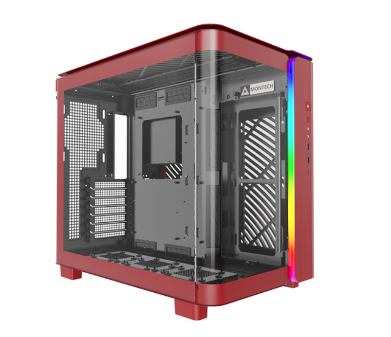Milwaukee PC - MONTECH King 95 - ATX Mid, No PS, Dual Chamber, Dual Mode, TG, ARGB, Vibrant Red