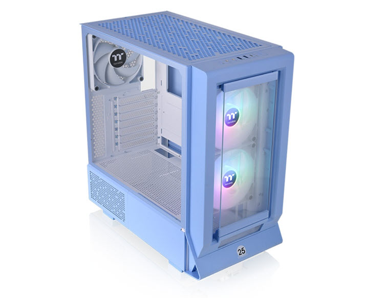 Milwaukee PC - Thermaltake Ceres 350 MX Hydrangea Blue Mid Tower-No PSU, ATX,2x140 ARGB PWM Fans, 1x140 PWM Fan, BTF/Project Zero/Stealth,TG