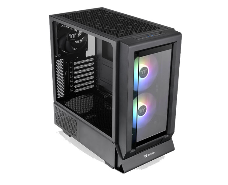 Milwaukee PC - Thermaltake Ceres 350 MX Black Mid Tower - No PSU, ATX, 2x140 ARGB PWM Fans, 1x140 PWM Fan, BTF/Project Zero/Stealth,TG