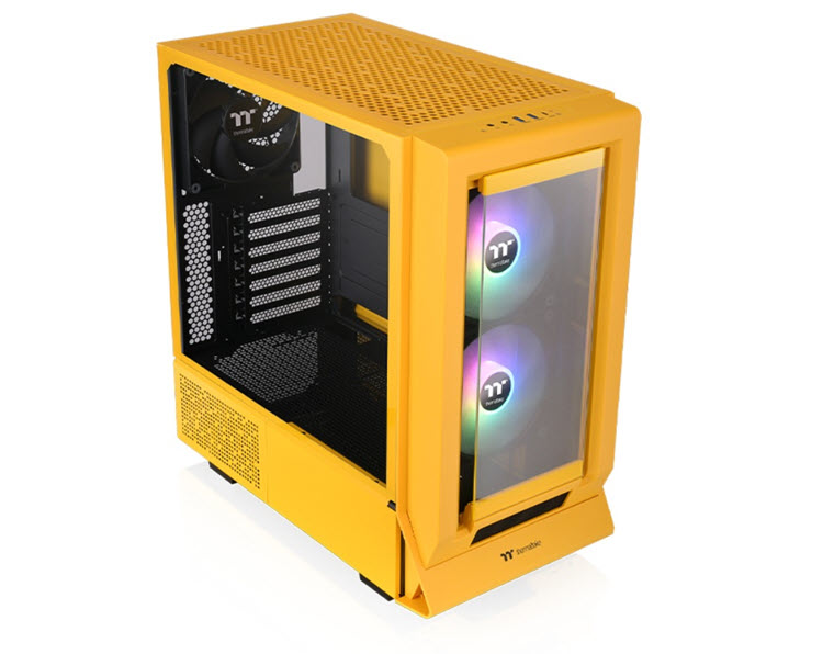 Milwaukee PC - Thermaltake Ceres 350 MX Bumblebee Mid Tower - No PSU, ATX, 2x140 ARGB PWM Fans, 1x140 PWM Fan, BTF/Project Zero/Stealth,TG