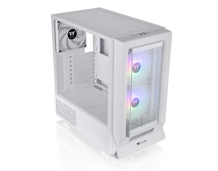 Milwaukee PC - Thermaltake Ceres 350 MX Snow Mid Tower-No PSU, ATX,2x140 ARGB PWM Fans, 1x140 PWM Fan, BTF/Project Zero/Stealth,TG