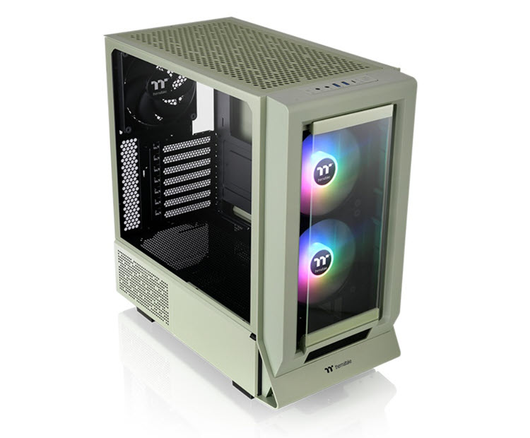 Milwaukee PC - Thermaltake Ceres 350 MX Matcha Green Mid Tower-No PSU, ATX,2x140 ARGB PWM Fans, 1x140 PWM Fan, BTF/Project Zero/Stealth,TG