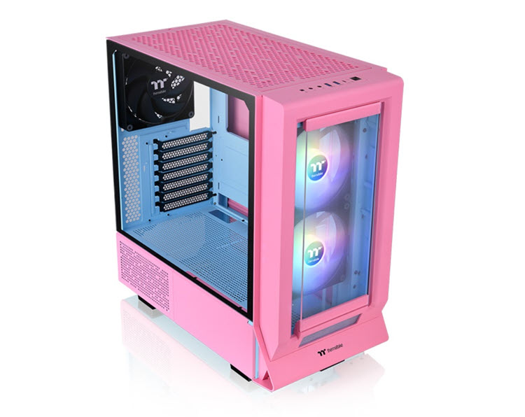 Milwaukee PC - Thermaltake Ceres 350 MX Bubble Pink Mid Tower - No PSU, ATX, 2x140 ARGB PWM Fans, 1x140 PWM Fan, BTF/Project Zero/Stealth,TG