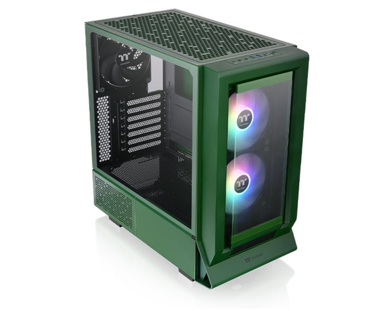 Milwaukee PC - Thermaltake Ceres 350 MX Racing Green Mid Tower-No PSU, ATX,2x140 ARGB PWM Fans, 1x140 PWM Fan, BTF/Project Zero/Stealth,TG