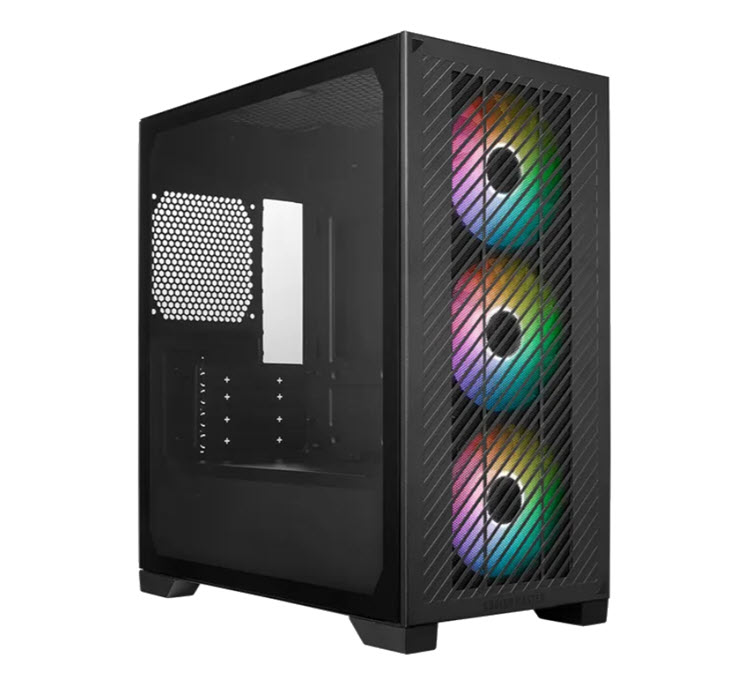 Milwaukee PC - Cooler Master Elite 301 Mini-Tower - No PSU, 3x120mm ARGB Fans, TG, Black