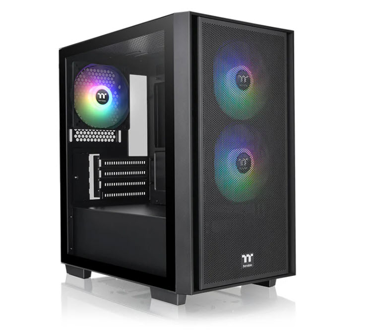 Milwaukee PC - Thermaltake Versa H16 TG ARGB Micro Tower (Black) - No PS, mATX, 3x120mm Lite ARGB Fans