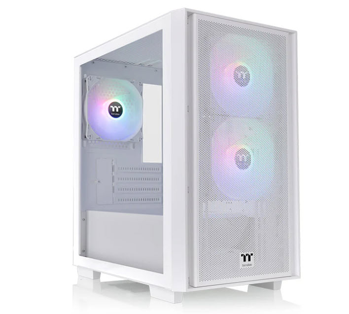 Milwaukee PC - Thermaltake Versa H16 TG ARGB Micro Tower (Snow) - No PS, mATX, 3x120mm Lite ARGB Fans