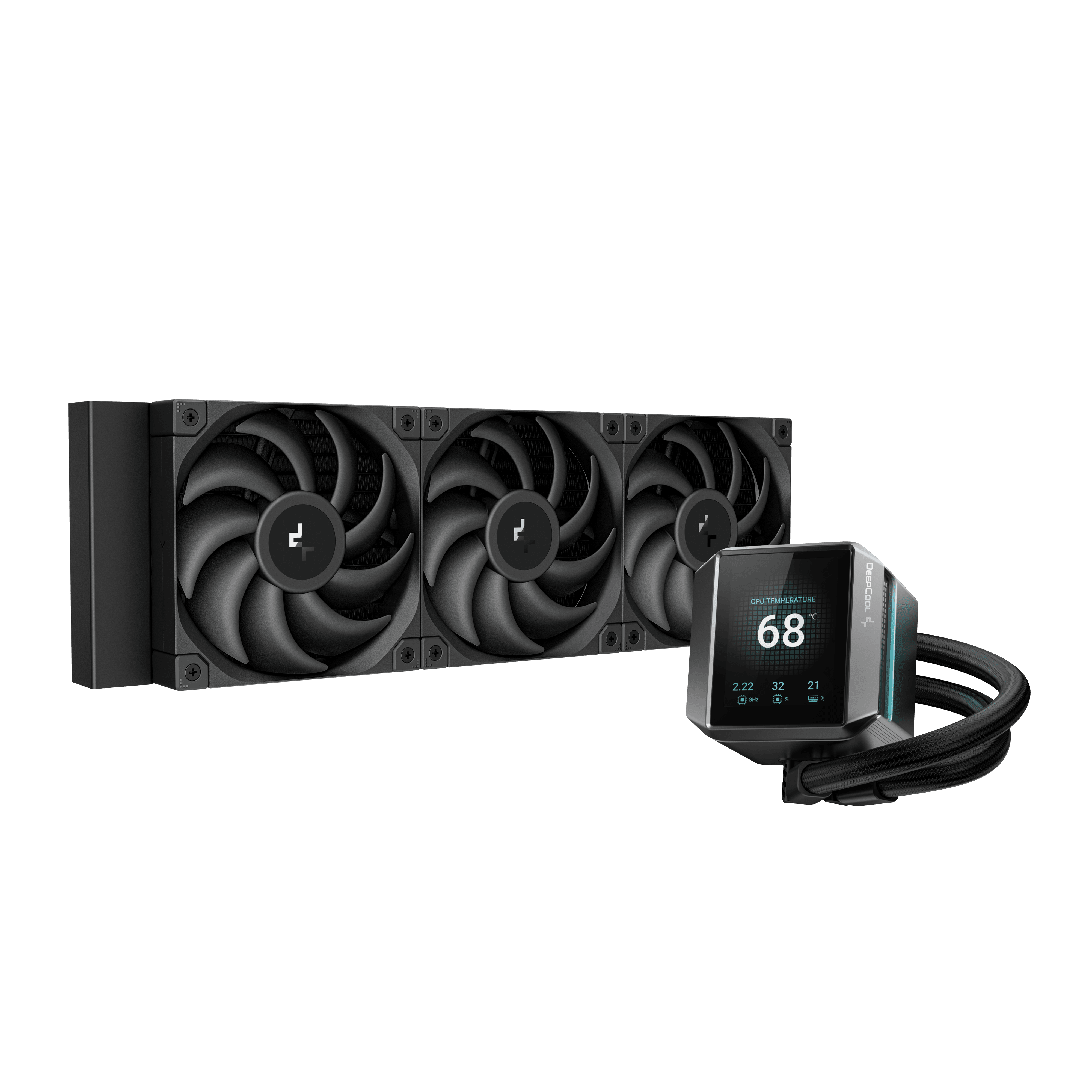 Milwaukee PC - DeepCool MYSTIQUE 360 AIO Liquid CPU Cooler (Black) - 360mm, 2.8" TFT LCD, AMD/Intel, 3x120 PWM Fans, ARGB 