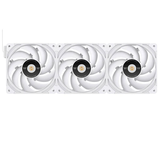 Milwaukee PC - Thermaltake - TOUGHFAN EX12 Pro High Static Pressure PC Cooling Fan Snow 120mm – Swappable Edition (3-Fan Pack)