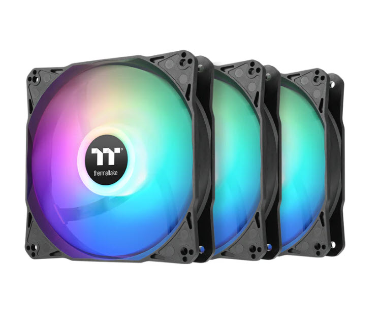 Milwaukee PC - Thermaltake LE120 ARGB Sync PC Cooling Fan (3-Fan Pack Black) 3xPWM 120mm Fans