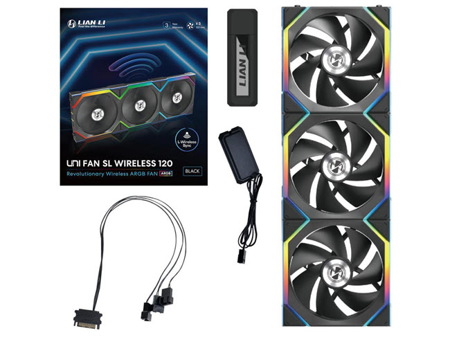 Milwaukee PC - Lian-Li UNI FAN SL 120 (Black) 3-Pack 120mm Wireless RGB Fan - includes transmitter