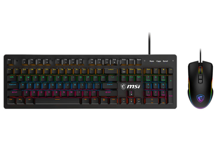 Milwaukee PC - MSI FORGE GK300 Keyboard/Mouse Combo - USB, Blue Switches, 7200DPI, Optical, RGB 