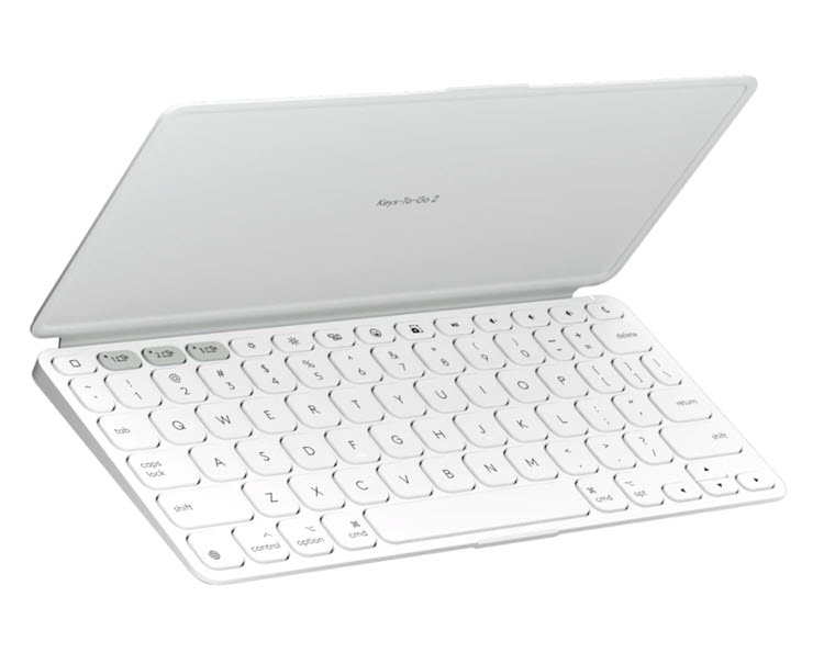 Milwaukee PC - Logitech Keys-To-Go 2 for iPad - BT, Scissor Keys, Logi Options+, w/Cover, Pale Gray