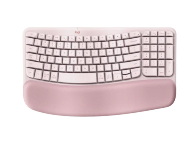 Milwaukee PC - Logitech Wave Keys Ergonomic Bluetooth Keyboard, Palm Rest  - Rose