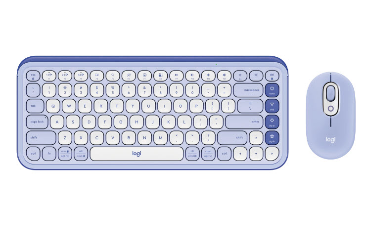 Milwaukee PC - Logitech POP Icon Keyboard & Mouse Combo (Lilac & Off-white)- Action Keys, Action Buttons, Advanced Optical Tracking, 400dpi