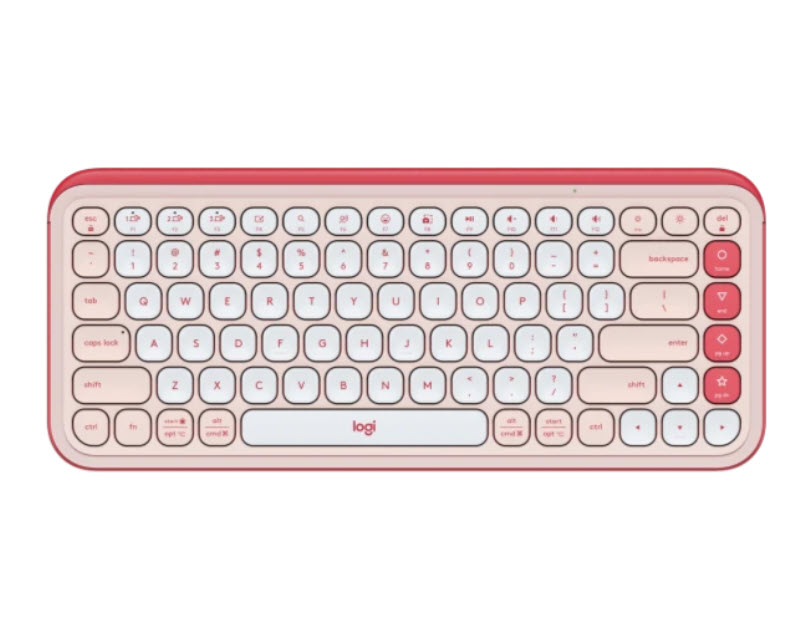 Milwaukee PC - Logitech POP Icon Keys (Rose & Off-white) - Action Keys, Logi Options+ App, BT