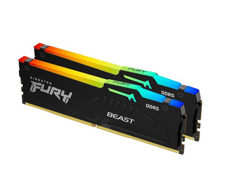 Milwaukee PC - Kingston Fury Beast RGB - 64GB Kit (2x32GB) DDR5-6400MHz, EXPO, CL32, 2Rx8 , Black