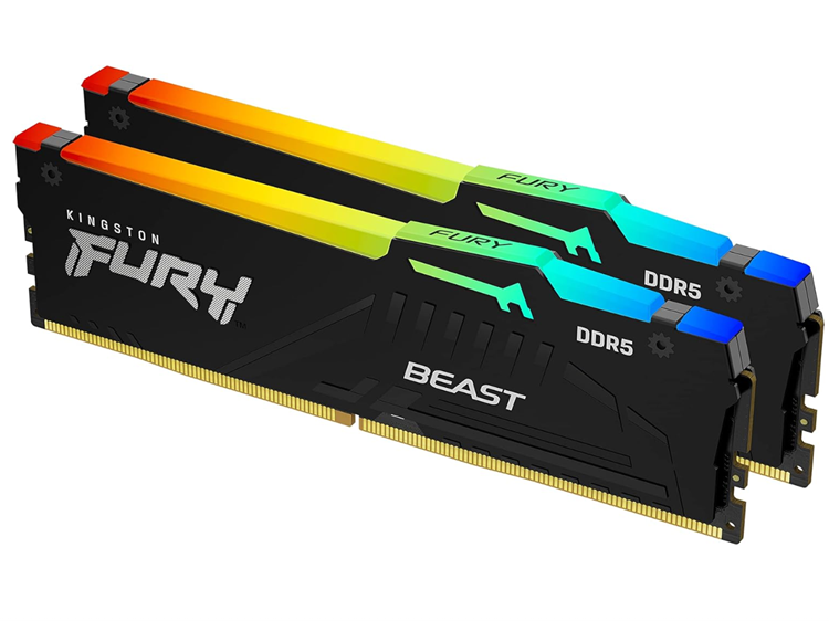 Milwaukee PC - Kingston FURY Beast RGB 32GB Kit (2x16GB) DDR5-6000MHz, EXPO, XMP, CL36, 1Rx8, Black