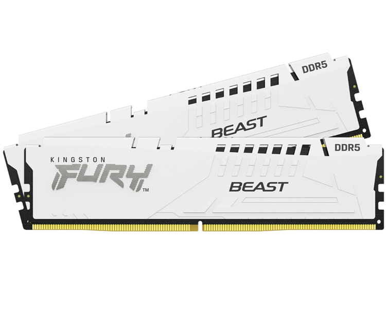 Milwaukee PC - Kingston FURY Beast 32GB Kit (2x16GB) DDR5-6000MHz, EXPO, XMP, CL36, 1Rx8, White