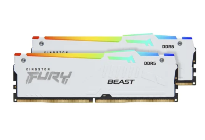 Milwaukee PC - Kingston FURY Beast RGB 32GB Kit (2x16GB) DDR5-6000MHz, EXPO, XMP, CL36, 1Rx8, White