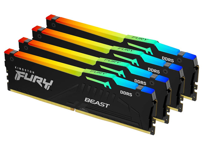 Milwaukee PC - Kingston Fury Beast RGB 64GB Kit(4x16GB) DDR5-5200MT/s CL40, 1Rx8, XMP, Black