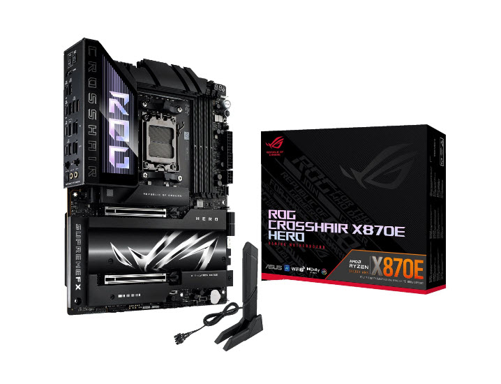 Milwaukee PC - Asus ROG CROSSHAIR X870E HERO - ATX, AM5, X870E, PCIe5.0, 4xDDR5, 5xM.2,1xSlimSAS,4xSATA,2.5GB,5Gb,Wi-Fi7,BT5.4,1xHDMI,2xUSB4