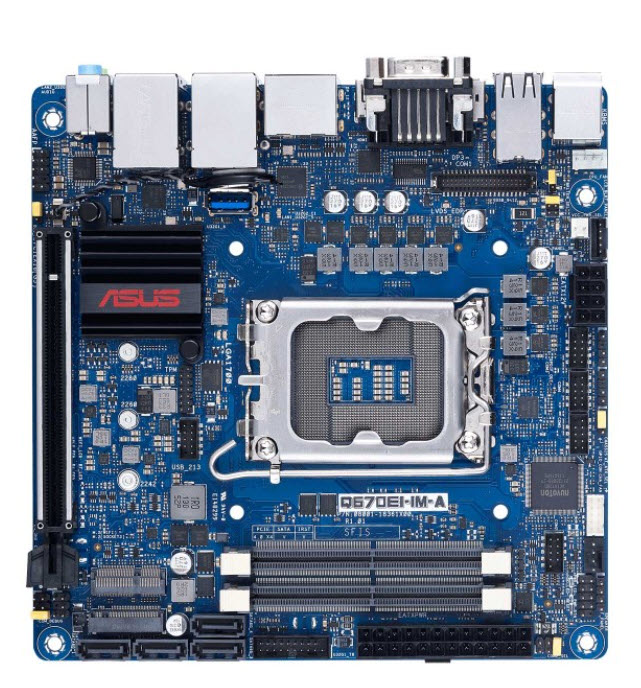 Milwaukee PC - Asus Q670EI IM A (Industrial Motherboard)- Mini-ITX,Q670E, s1700, PCIe5.0, 2xDDR5,1xM.2, 4xSATA, 2.5G/1G, DP, HDMI, Serial