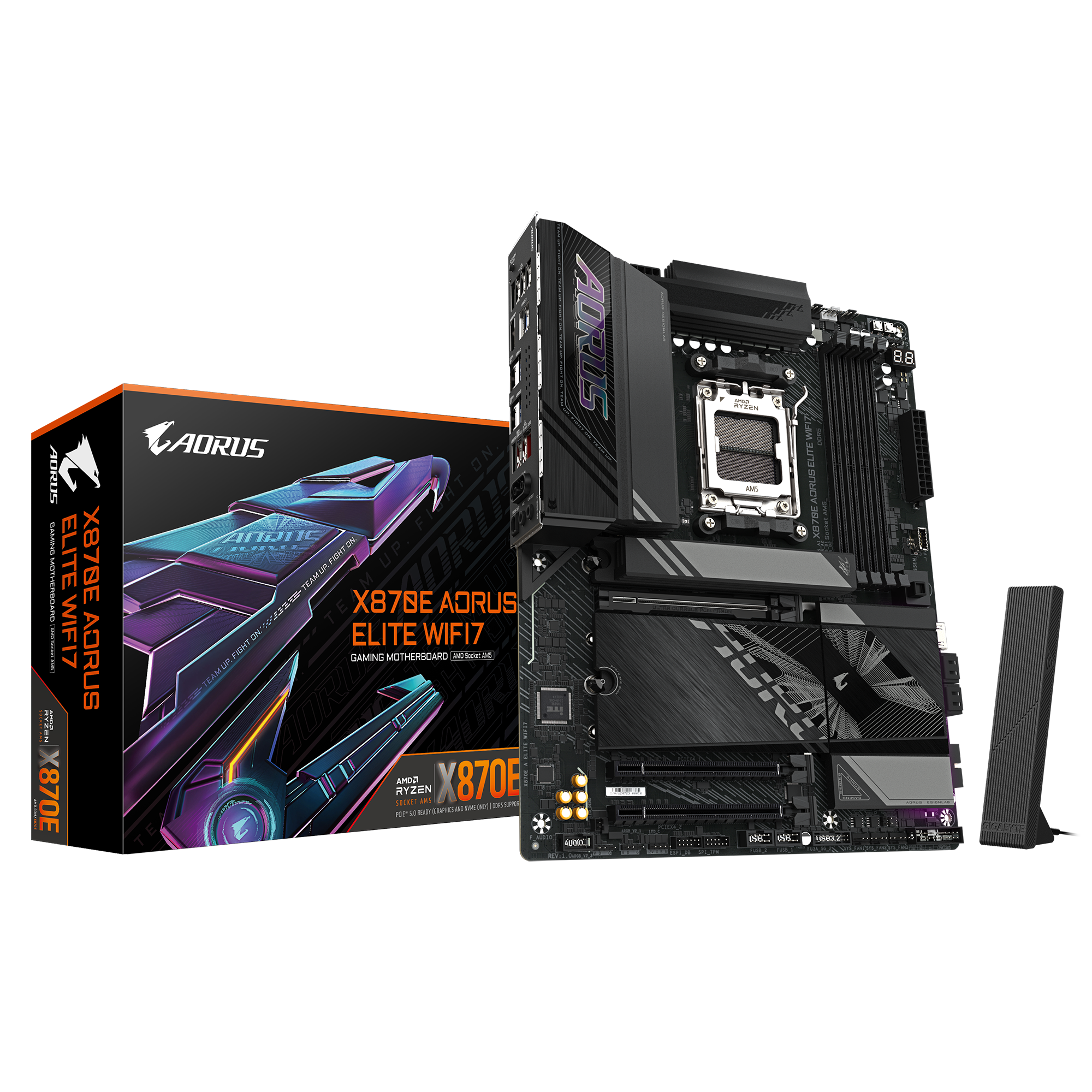 Milwaukee PC - Gigabyte X870E AORUS ELITE WIFI7 - ATX, X870E, AM5, AI, PCIe5.0, 4xDDR5, 4xM.2, 4xSATA, 2.5GbE, Wi-Fi 7, BT5.4, 2xUSB4,1xHDMI