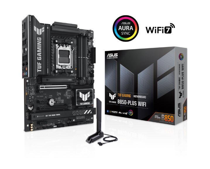 Milwaukee PC - ASUS TUF GAMING B850-PLUS WIFI - ATX, AM5, B850,AI,PCIe5,4xDDR5,3xM.2,4xSATA, 2.5Gb, Wi-Fi 7, BT5.4, DP, HDMI  