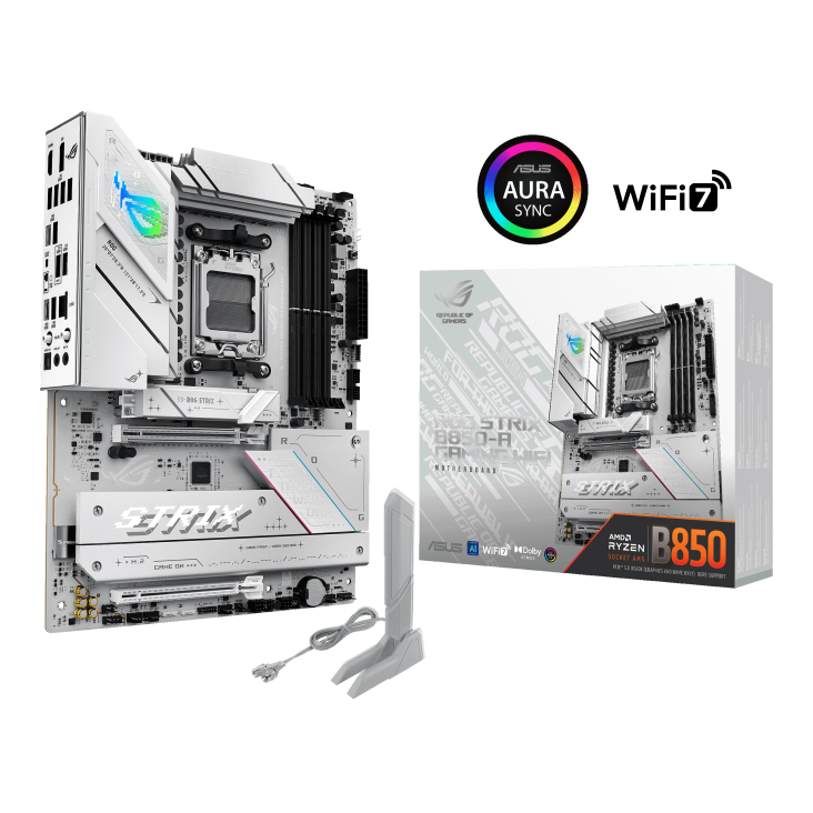 Milwaukee PC - ASUS ROG STRIX B850-A GAMING WIFI (White)- ATX,AM4,B850,AI,PCIe5.0 4xDDR5,4xM.2,2xSATA,2.5Gb,Wi-Fi 7,BT5.4,DP,HDMI, Aura Sync