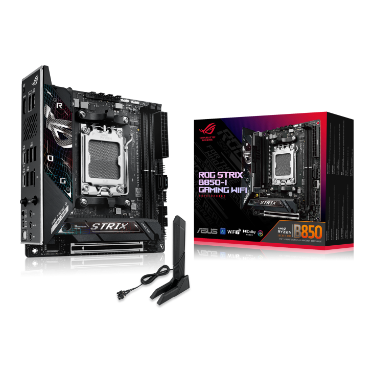 Milwaukee PC - ASUS ROG STRIX B850-I GAMING WIFI-m-ITX,AM5,B850,AI,PCIe5.0, 2xDDR5,2xM.2,2xSATA,2.5Gb,Wi-Fi 7,BT5.4,HDMI,Aura Sync