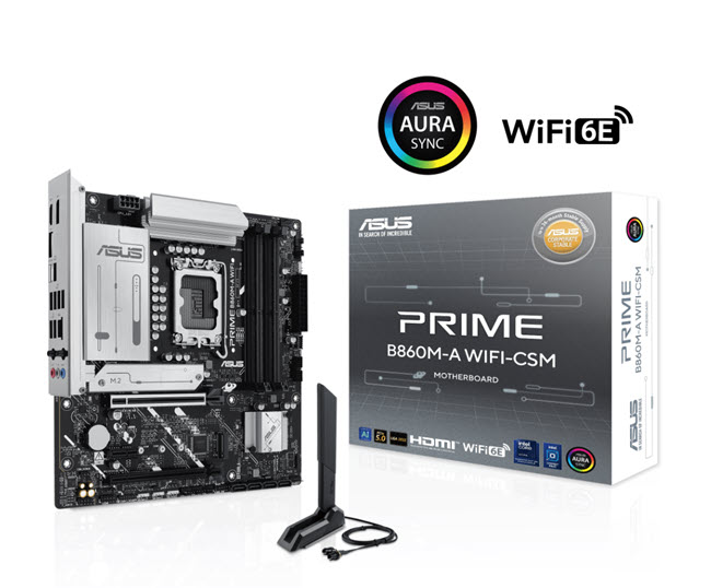 Milwaukee PC - Asus PRIME B860M-A WIFI-CSM - mATX,s1851, B860, AI, PCIe5.0, 4xDDR5,2xM.2, 4xSATA, 2.5Gb, Wi-Fi 6E, BT5.3,DP,HDMI, Aura Sync 