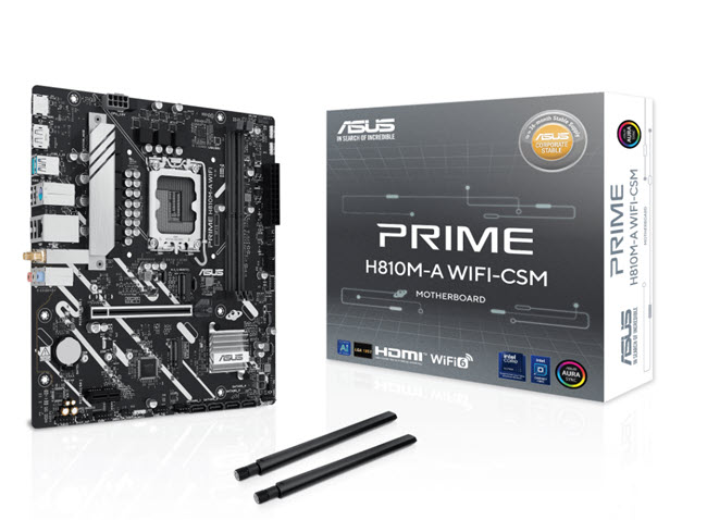 Milwaukee PC - Asus PRIME H810M-A WIFI-CSM - mATX, s1851, H810, AI, PCIe4.0, 2xDDR5,2xM.2, 4xSATA,1Gb, Wi-Fi 6, BT5.3,  DP, HDMI, Aura Sync