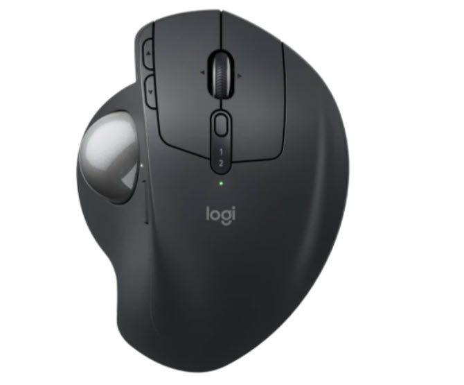 Milwaukee PC - Logitech MX Ergo S Plus -  Logi Bolt, Bluetooth LE, 8 Buttons, Track Ball, Rechargeable, Graphite