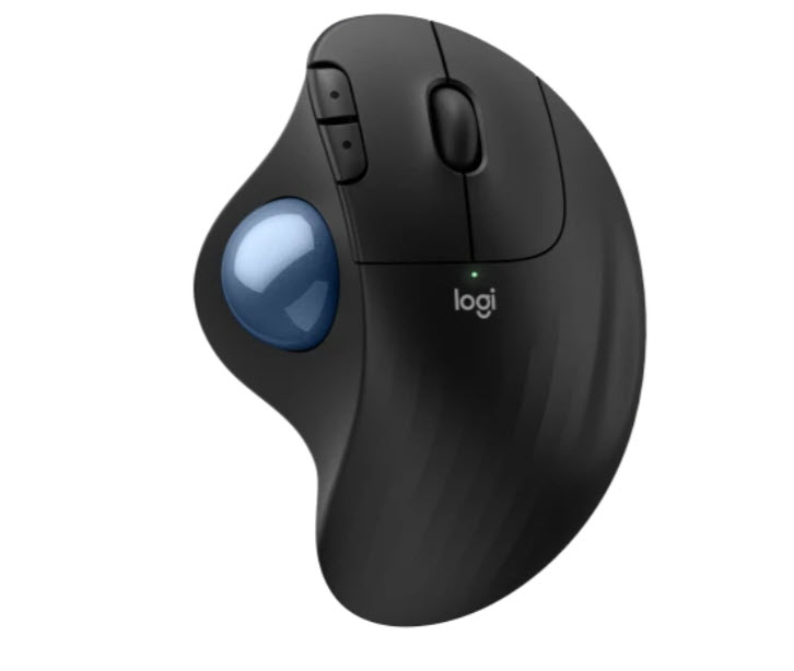 Milwaukee PC - Logitech ERGO M575S Wireless Trackball - Advanced Optical Tracking, Up to 2000dpi, Black+Blue Ball