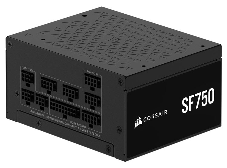 Milwaukee PC - Corsair SF Series SF750 Fully Modular 80+ Platinum SFX PSU - PCIe5.0, ATX 3.1, Type 5 Cable