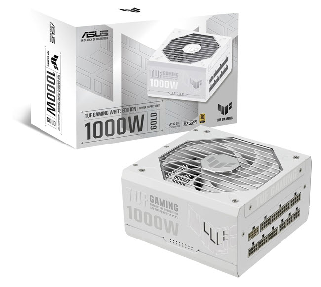 Milwaukee PC - Asus TUF Gaming 1000W Gold White Edition - ATX, ATX 3.0, PCIE Gen 5, 80 Plus Gold, Fully Modularl