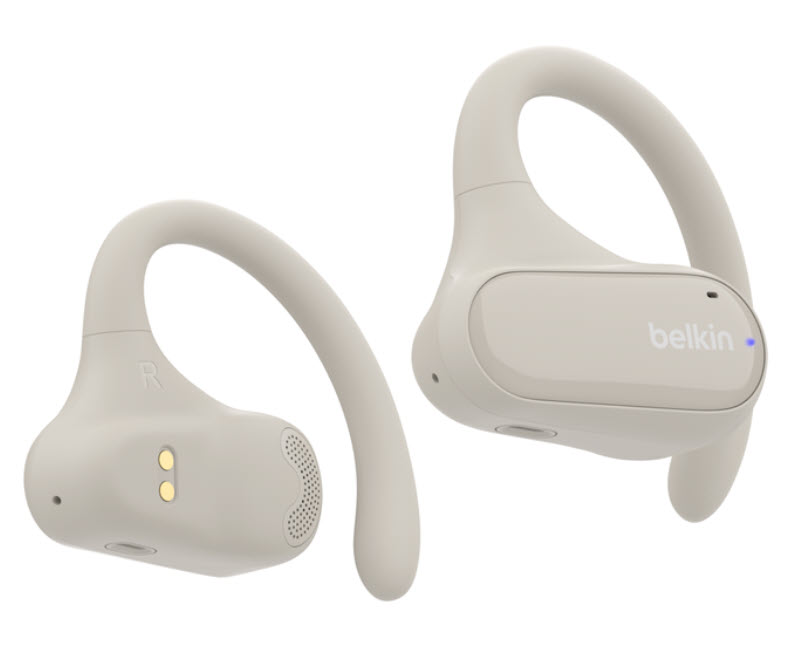 Milwaukee PC - Belkin SoundForm ClearFit Open-Ear Wireless Earbuds - IPX5, Clear Call, Charging Case, Sand