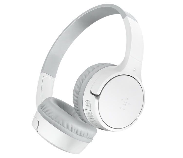 Milwaukee PC - Belkin SoundForm Mini Wireless On-Ear Headphones for Kids - Rechargeable, Bluetooth, Detachable 3.5mm Cable,Microphone,White