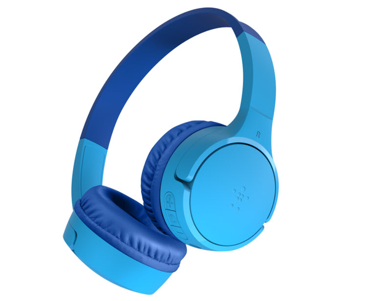 Milwaukee PC - Belkin SoundForm Mini Wireless On-Ear Headphones for Kids - Rechargeable, Bluetooth, Detachable 3.5mm Cable,Microphone,Blue