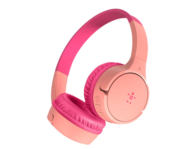 Milwaukee PC - Belkin SoundForm Mini Wireless On-Ear Headphones for Kids - Rechargeable, Bluetooth, Detachable 3.5mm Cable,Microphone,Pink