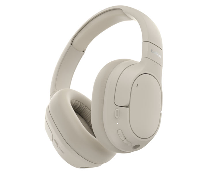 Milwaukee PC - Belkin SoundForm Isolate Headphones(Sand) - Over Ear, BT 5.4,USB-C, Hybrid ANC, Clear Call Quality, Rechargeable