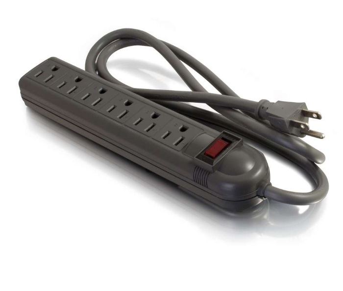 Milwaukee PC - C2G 6-Outlet Power Strip w/Surge Suppressor - EMI/RFI, 4ft Cord