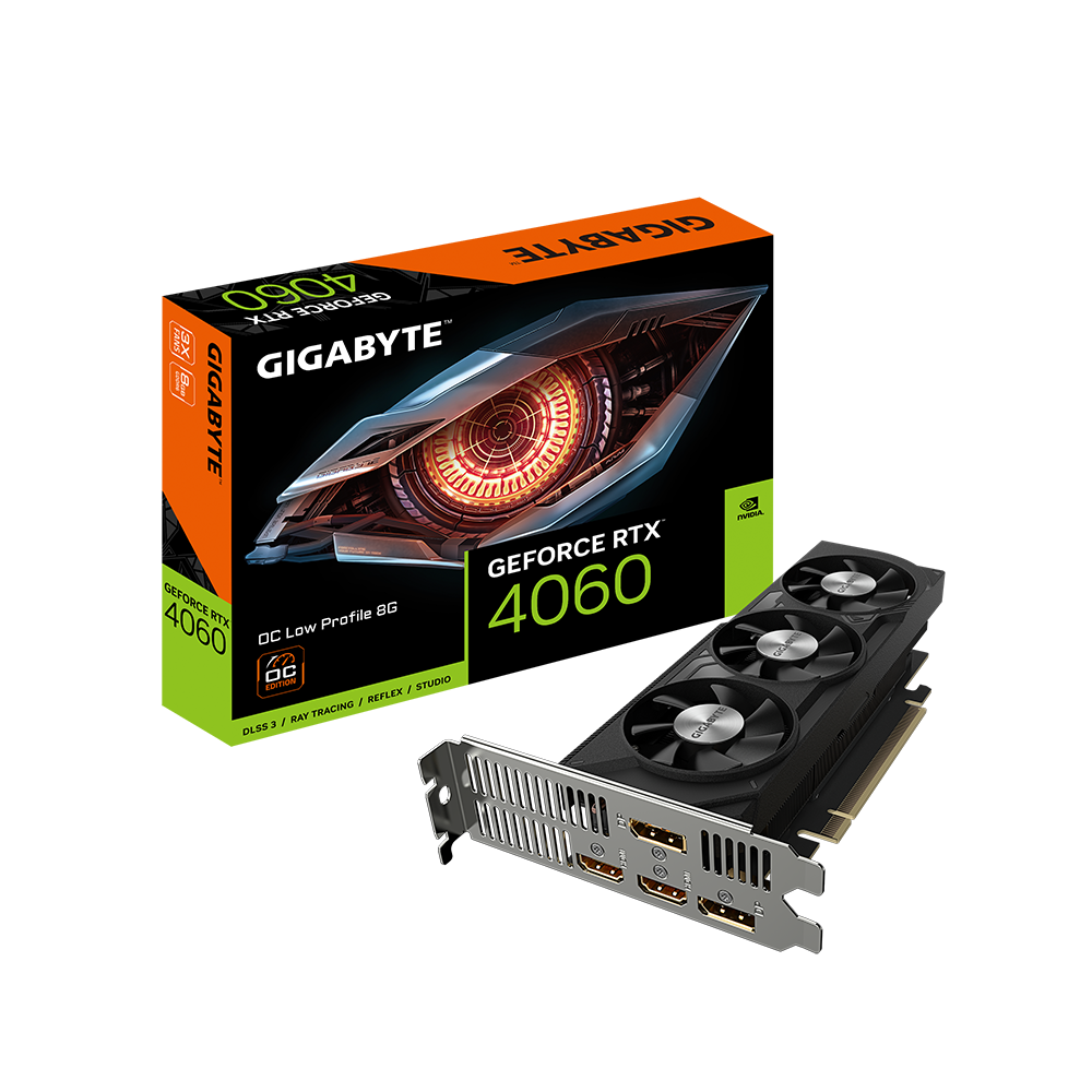 Milwaukee PC - Gigabyte GeForce RTX 4060 OC Low Profile 8G - PCIe4.0, 2 Slot, 2xDP, 2xHDMI, 8GB GDDR6