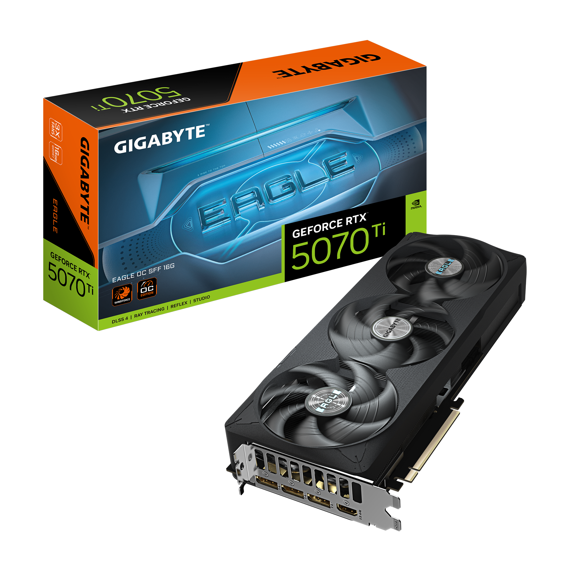 Milwaukee PC - Gigabyte GeForce RTX 5070 Ti EAGLE OC SFF 16G - 2.5 Slot, PCIe5, GDDR7, 3xDP 2.1b, 1 x HDMI 2.1b, RGB, SFF Ready 