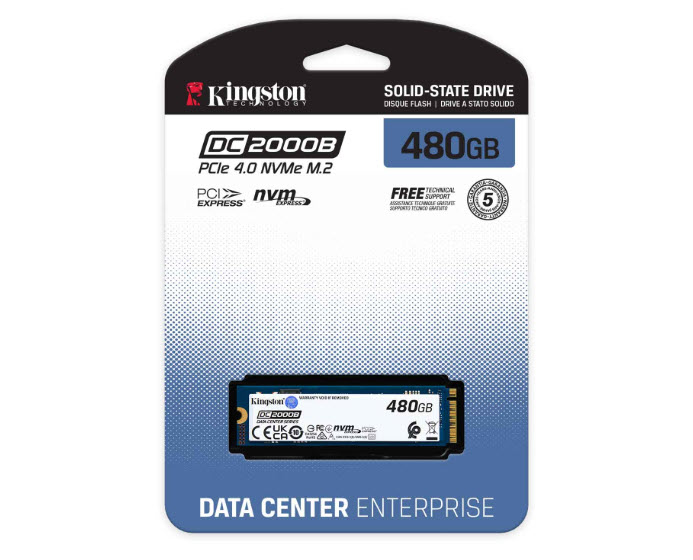 Milwaukee PC - Kingston DC2000B 480GB, PCIe 4.0 NVMe M.2 2280 Server SSD R/W 7000MB/s-800MB/sBulk