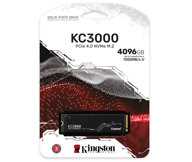 Milwaukee PC - Kingston 4096GB KC3000 PCIe 4.0 NVMe M.2 SSD R/W 7,000/7,000MB/s, Acronis,Bulk