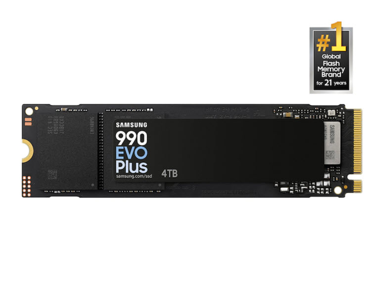 Milwaukee PC - Samsung 990 EVO PLUS 4TB Gen4 SSD - M.2, NVMe Gen4, up to 7,250/6,300 MB/s Seq Read/Write