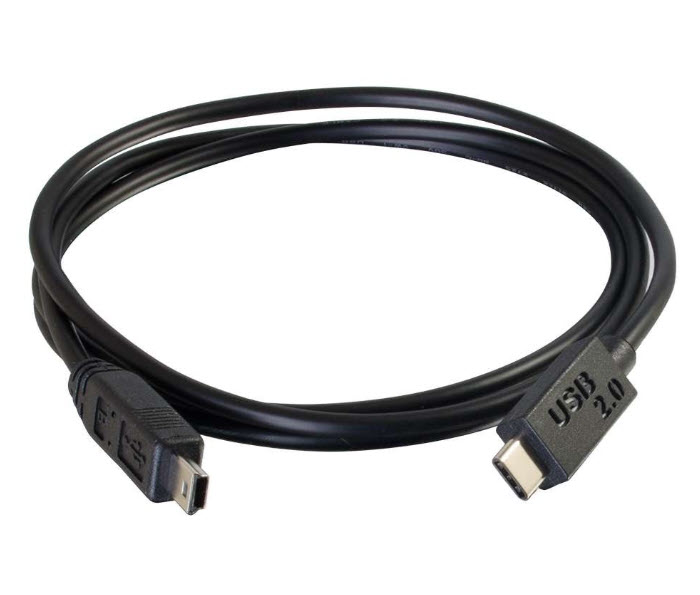 Milwaukee PC - C2G 6ft (1.8m) USB 2.0 USB-C to USB Mini-B Cable M/M, 480 Mbps - Black