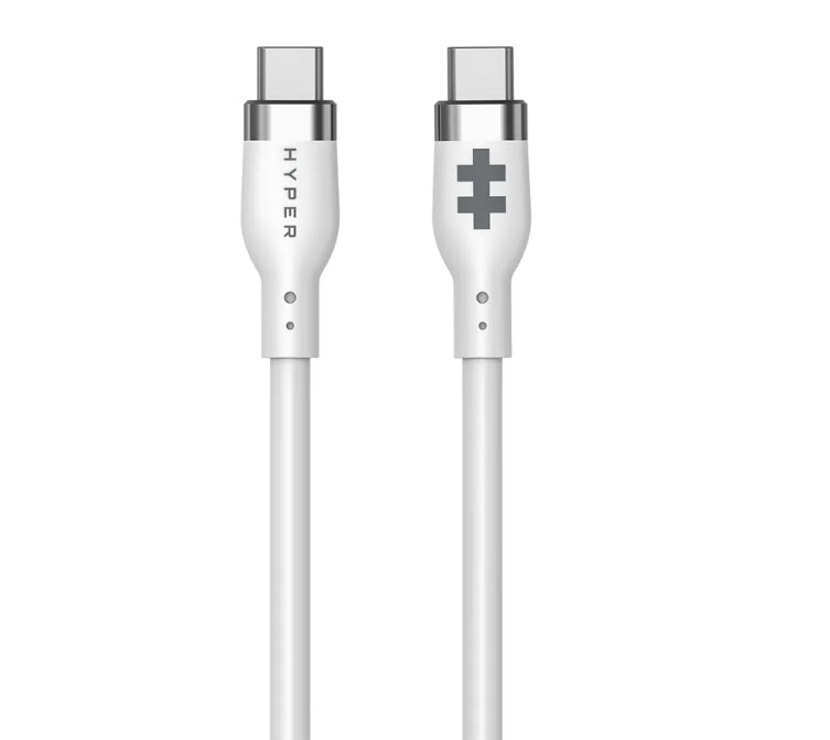 Milwaukee PC - HyperJuice USB-C Silicone Charging Cable (1.5m/5ft) 60W, PD 3.0, M/M, White